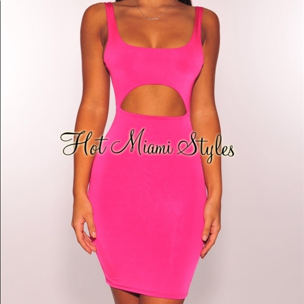 Hot Miami Styles Barbie Pink Cut Out Dress